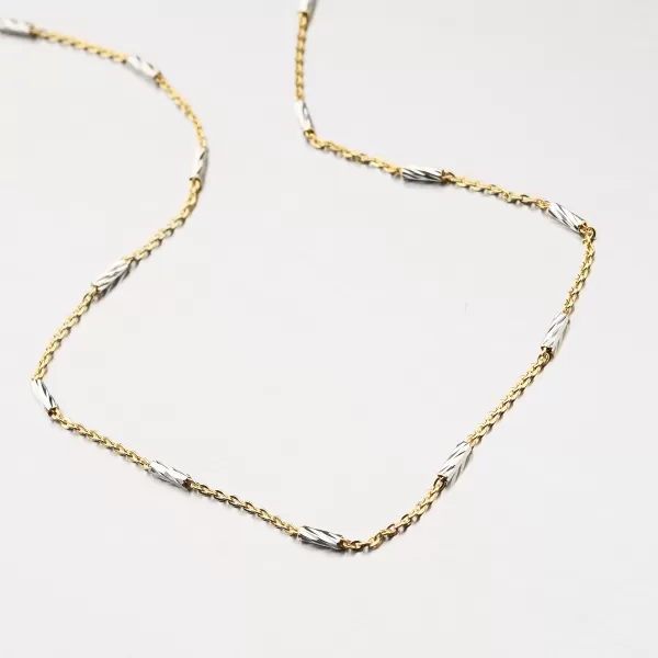 Stříbrný náramek zdobený facetami CHRS-TUBE-SLASH-Y/W-030