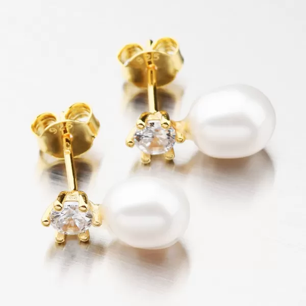 Náušnice pecky s perlou SETST-12294RP-G