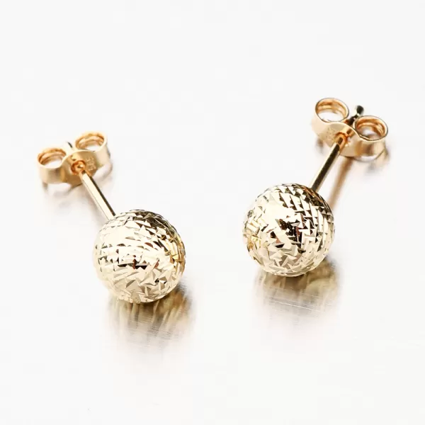 Gravírované pecky v žlutém zlatě 12-649