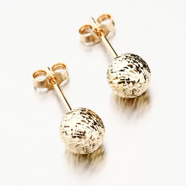 Gravírované pecky v žlutém zlatě 12-649