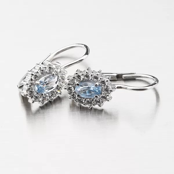 Náušnice se zirkony a Akvamaríny 358-0041AKVA