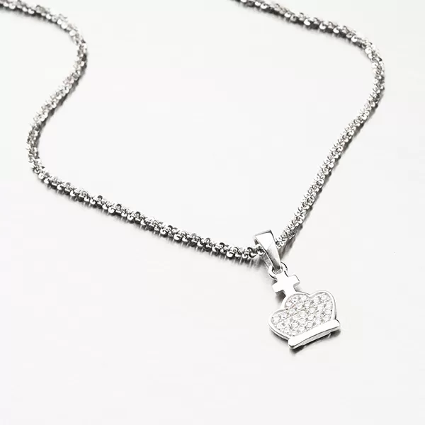 Stříbrný přívěsek korunka se zirkony P1700150-1905-SLX