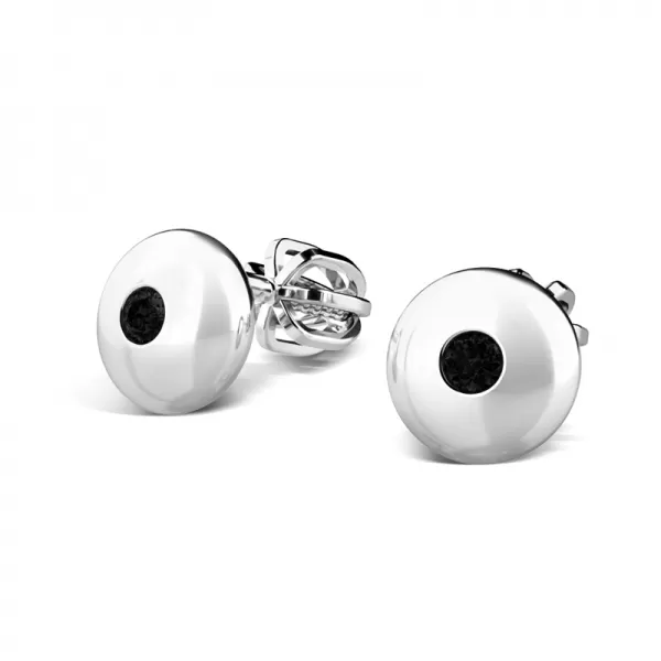 Zlaté náušnice pecky s černými zirkony 140009-B-ZIR-Black