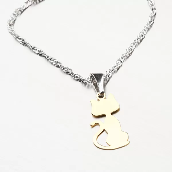 Stříbrný přívěsek ve tvaru kočky se zlacením P1400167-1507-SLX