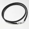 Náhrdelník ze stříbra a kůže v černé barvě N1400786-0348-SLX