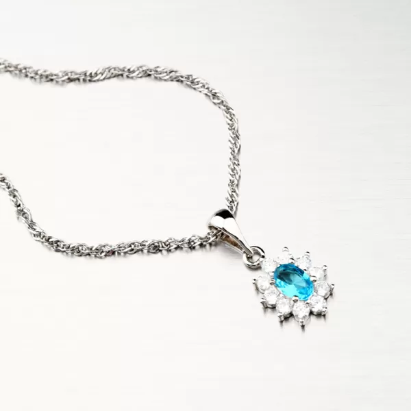 Stříbrný přívěsek s modrým zirkonem PKL-3098