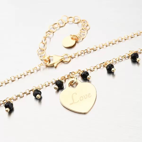 Zlacený stříbrný náhrdelník s krystaly N1900839-2464-SLX