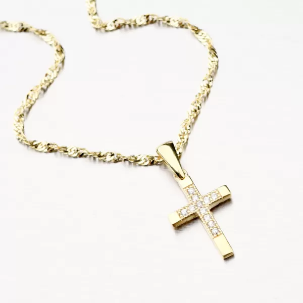 Zlatý křížek dva vzory v jednom 662P-130219