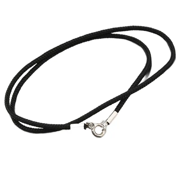 Náhrdelník stříbro 925 stříbra a textilu v černé barvě N1400496-2024-SLX