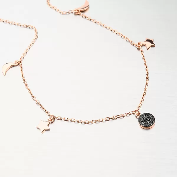 Stříbrný náhrdelník s černými zirkony N1704177-1905-SLX