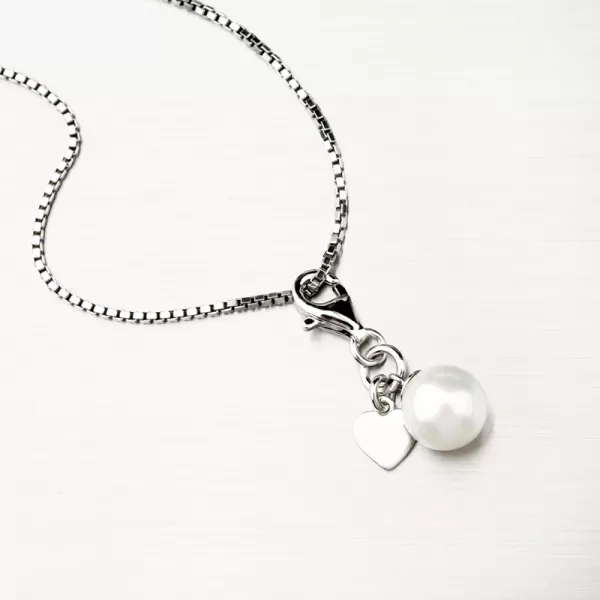 Stříbrný přívěsek s perlou a se srdcem PKL-3083