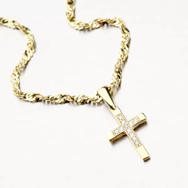 Zlatý křížek dva vzory v jednom 662P-130219