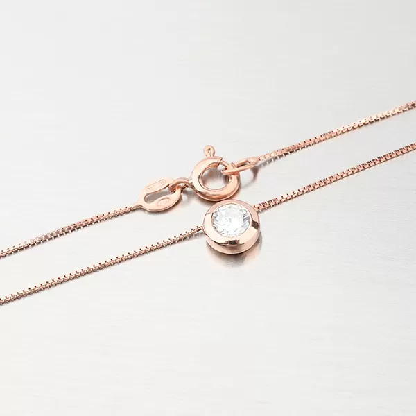 Růžovým zlatem pozlacený náhrdelník se zirkonem N1400019-0871-SLX