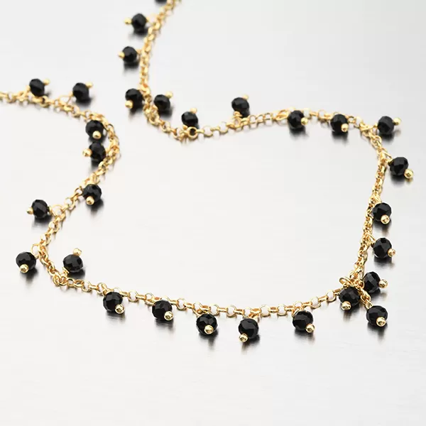 Zlacený stříbrný náhrdelník s krystaly N1900788-1802-SLX