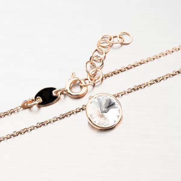 Náhrdelník pozlacený růžovým zlatem s krystalem N1402520-2120-SLX