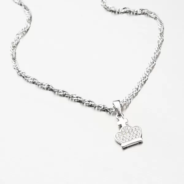 Stříbrný přívěsek korunka se zirkony P1700150-1905-SLX