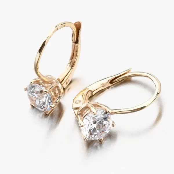 Zlaté náušnice korunky se zirkony 663P-120683