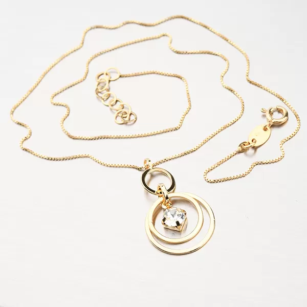 Zlacený náhrdelník s krystalem N1802617-2120-SLX