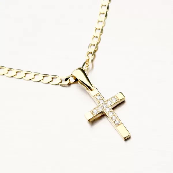 Zlatý křížek dva vzory v jednom 662P-130219