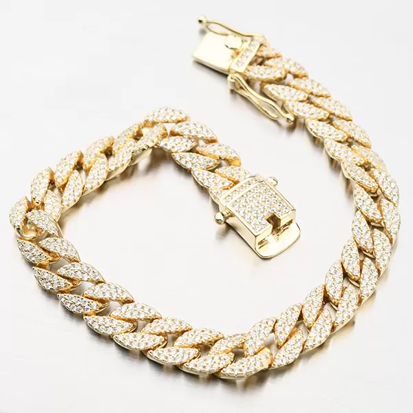 Pozlacený stříbrný náramek se zirkony B2100527-1905-SLX