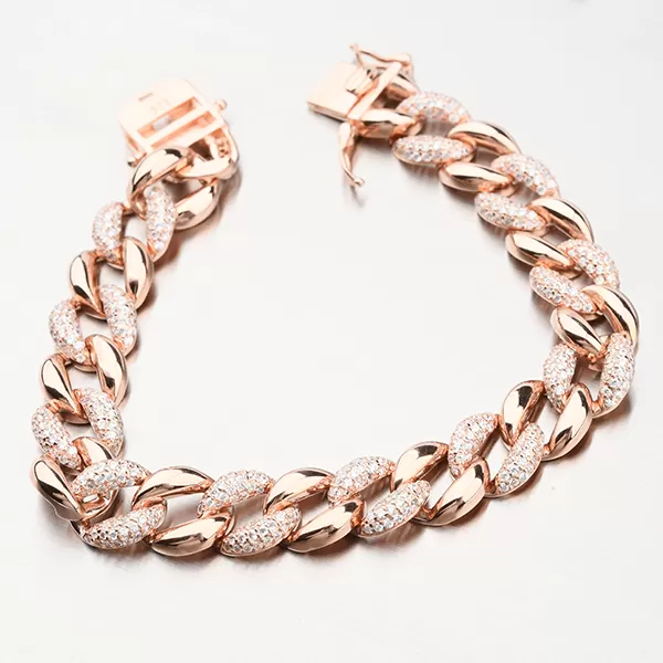 Masivní stříbrný náramek se zirkony B1903371-1905-SLX