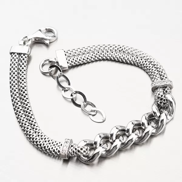 Stříbrný náramek se zirkony B1403358-0940-SLX