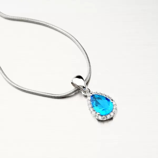 Přívěsek ze stříbra s modrým kamenem PKL-3095