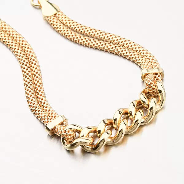 Stříbrný náramek v barvě zlata se zirkony B1403359-0940-SLX