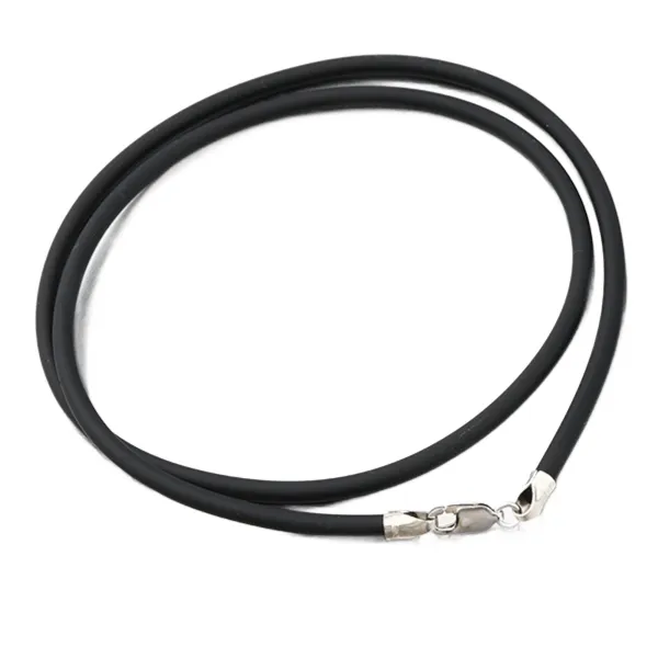 Náhrdelník stříbro 925 stříbra a kůže v černé barvě N1400786-0348-SLX