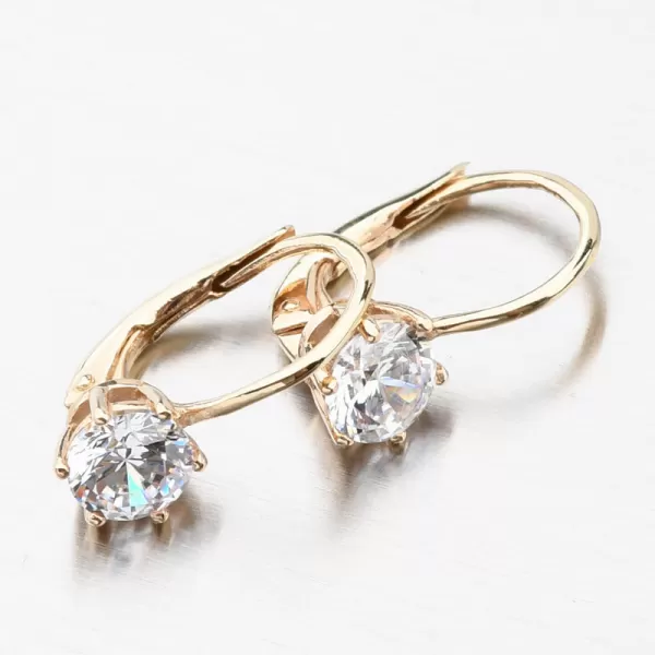 Zlaté náušnice - korunky se zirkony 663P-120658