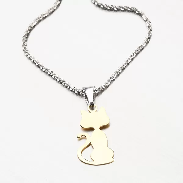 Stříbrný přívěsek ve tvaru kočky se zlacením P1400167-1507-SLX