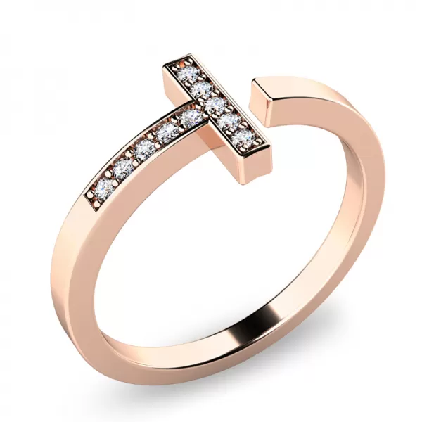 Prsten s brilianty ze žlutého zlata 140014ZL-DIA