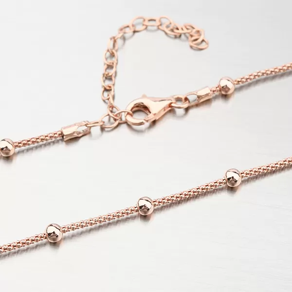 Stříbrný náhrdelník v barvě růžového zlata N2100004-0850-SLX