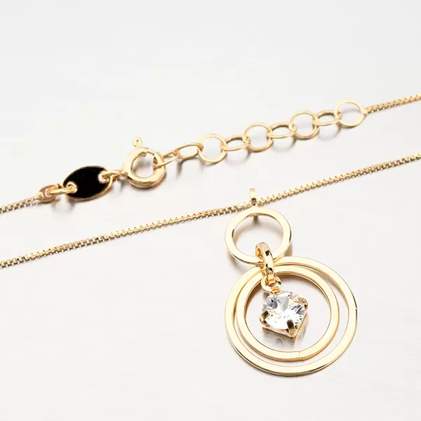 Zlacený náhrdelník s krystalem N1802617-2120-SLX