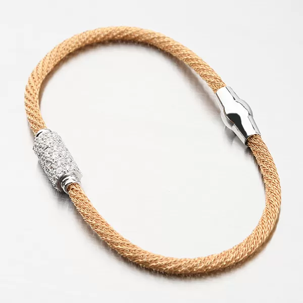 Pozlacený stříbrný náramek se zirkony B1300356-1304-SLX