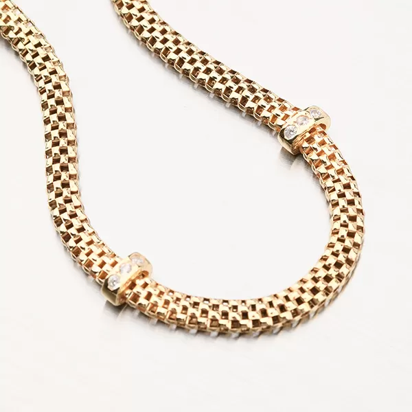 Pozlacený stříbrný náramek se zirkony B1400707-1264-SLX