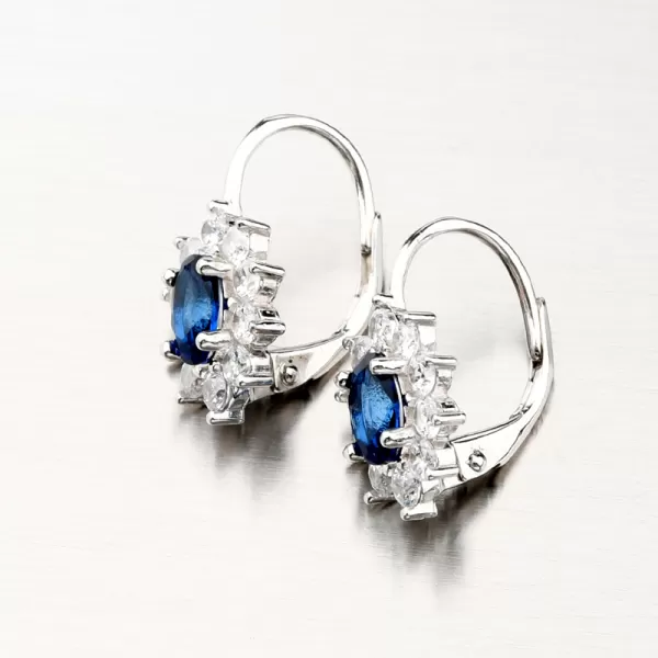 Náušnice ze stříbra s modrým kamenem PKL-2103