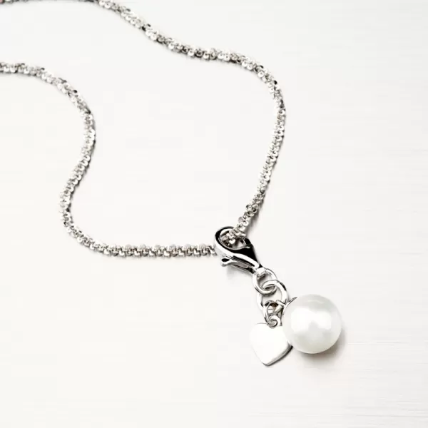 Stříbrný přívěsek s perlou a se srdcem PKL-3083