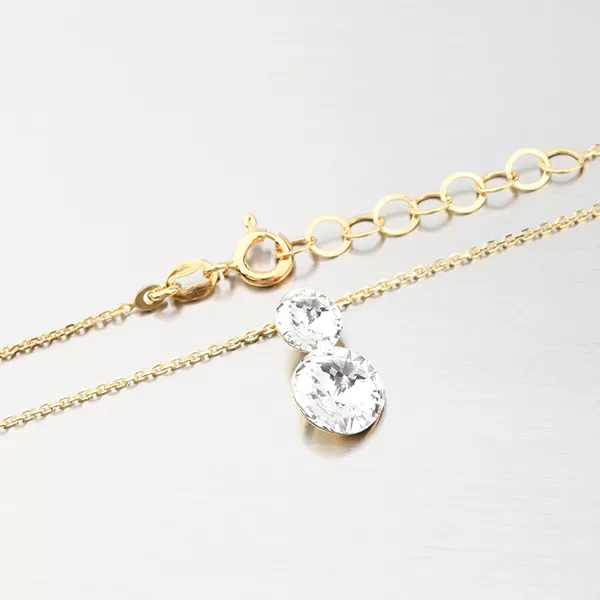 Náhrdelník s krystaly v barvě žlutého zlata N1500754-2120-SLX