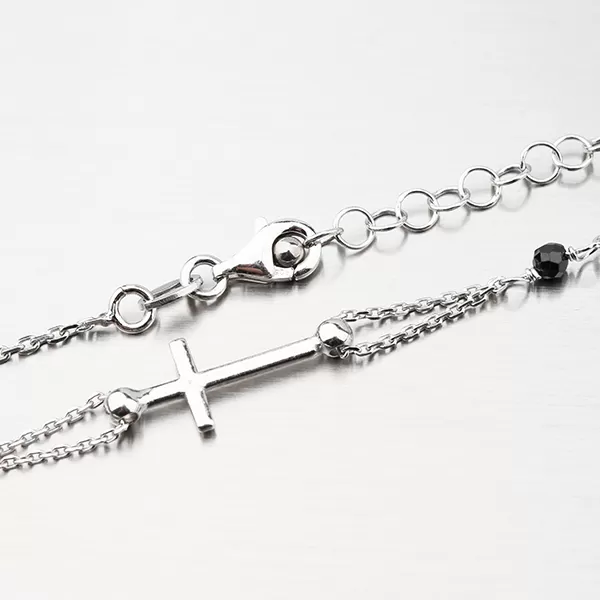 Stříbrný náhrdelník s Madonkou a krystaly N1900757-1802-SLX