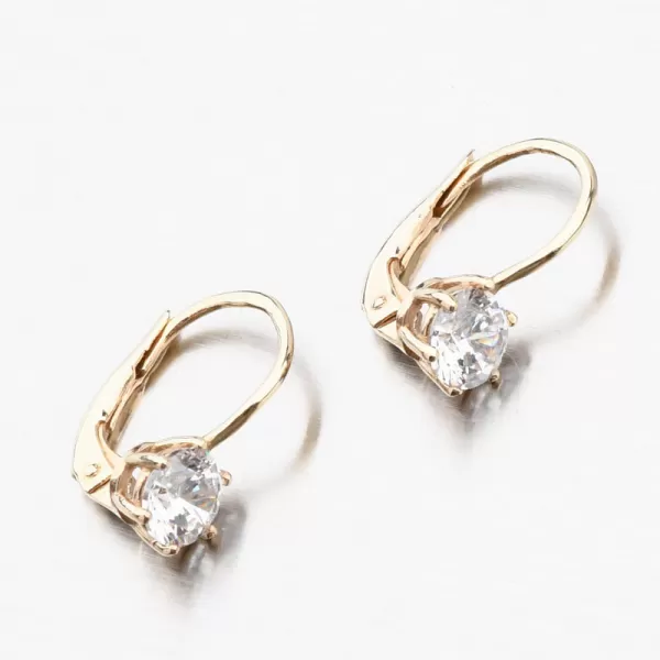 Zlaté náušnice - korunky se zirkony 663P-120658