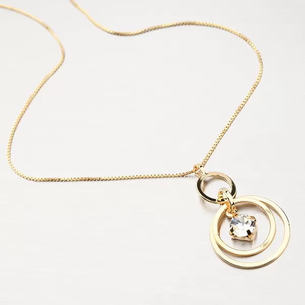 Zlacený náhrdelník s krystalem N1802617-2120-SLX