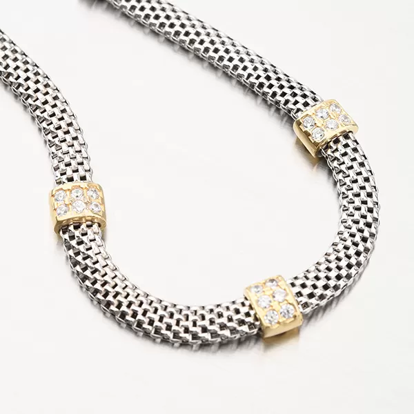 Pozlacený stříbrný náramek se zirkony B1400751-1304-SLX