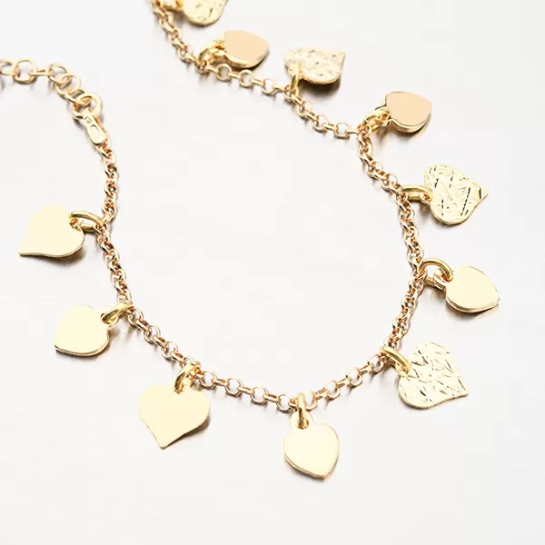 Zlacený stříbrný náramek s přívěsky B2100195-1264-SLX