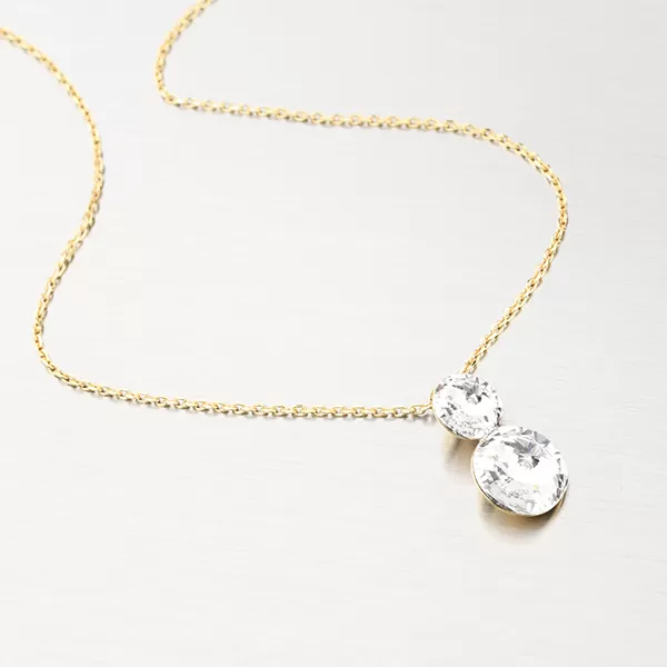 Náhrdelník s krystaly v barvě žlutého zlata N1500754-2120-SLX