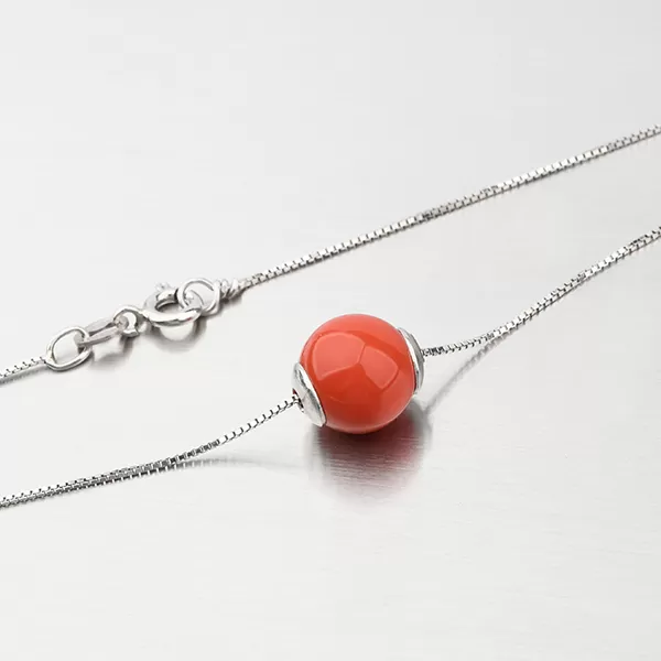 Stříbrný náhrdelník s korálem N1200021-0851-SLX