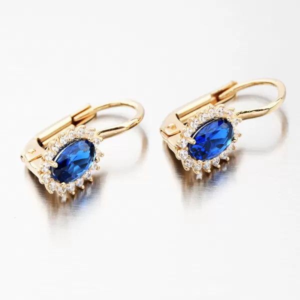 Zlaté náušnice se safírem 12-641