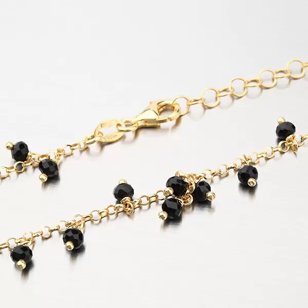 Zlacený stříbrný náhrdelník s krystaly N1900788-1802-SLX