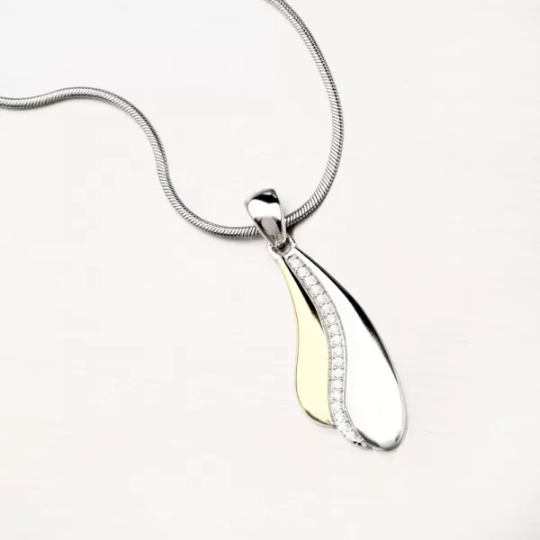 Pozlacený stříbrný přívěsek se zirkony PKL-3070