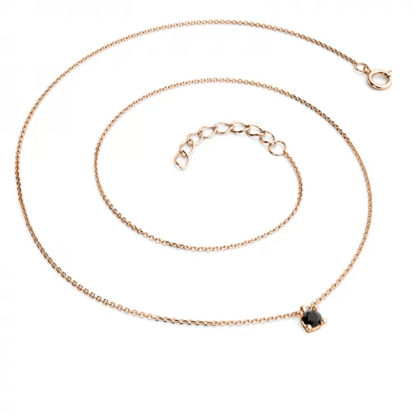 Zlatý náhrdelník s černým diamantem 10828-NH02-CV-Black